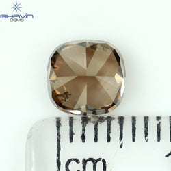 1.44 CT Cushion Shape Natural Diamond Brown Pink Color SI2 Clarity (6.33 MM)