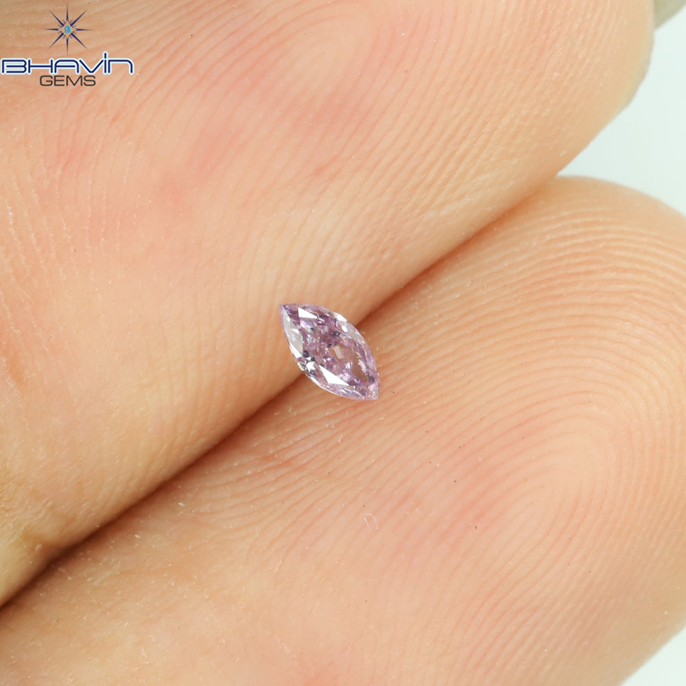 0.06 CT Marquise Shape Natural Loose Diamond Pink Color SI1 Clarity (3.76 MM)