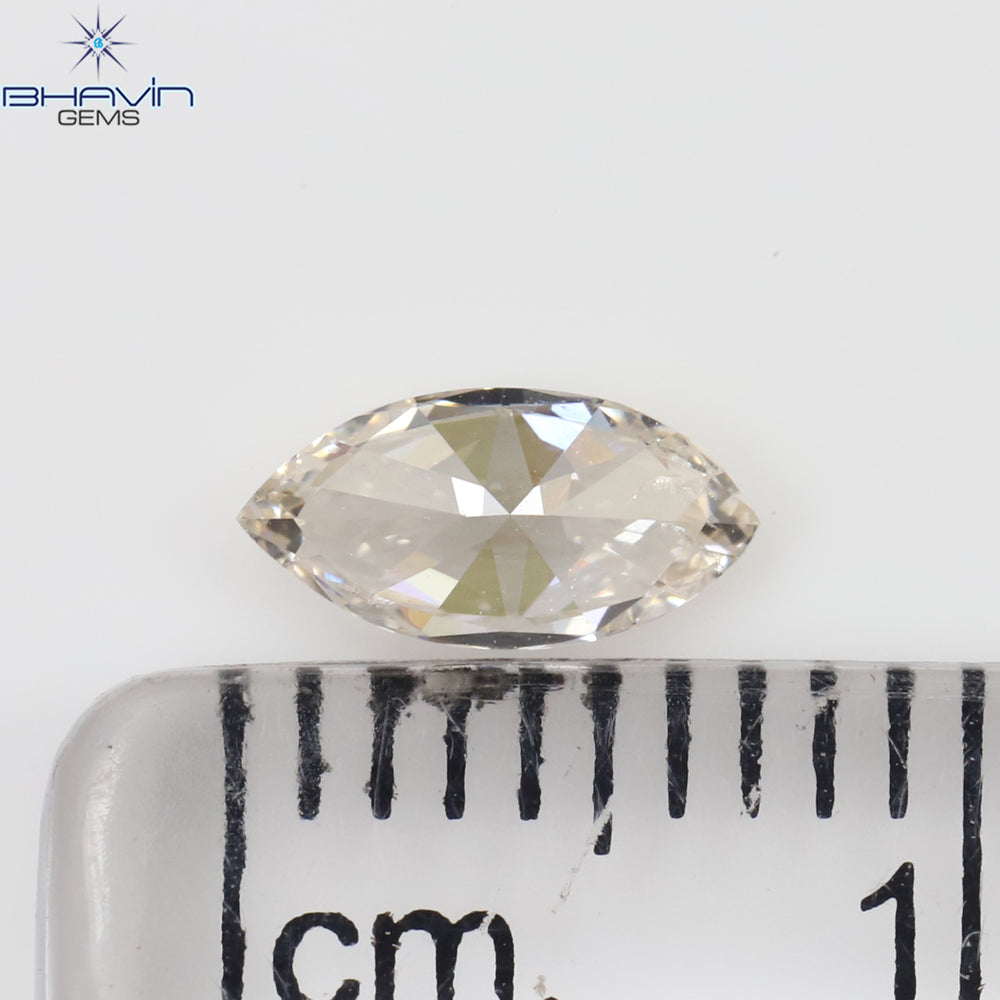 0.34 CT Marquise Shape Natural Loose Diamond Pink Color SI1 Clarity (6.90 MM)