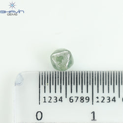 0.65 CT Rough Shape Natural Diamond Greenish Blue Color SI1 Clarity (4.26 MM)