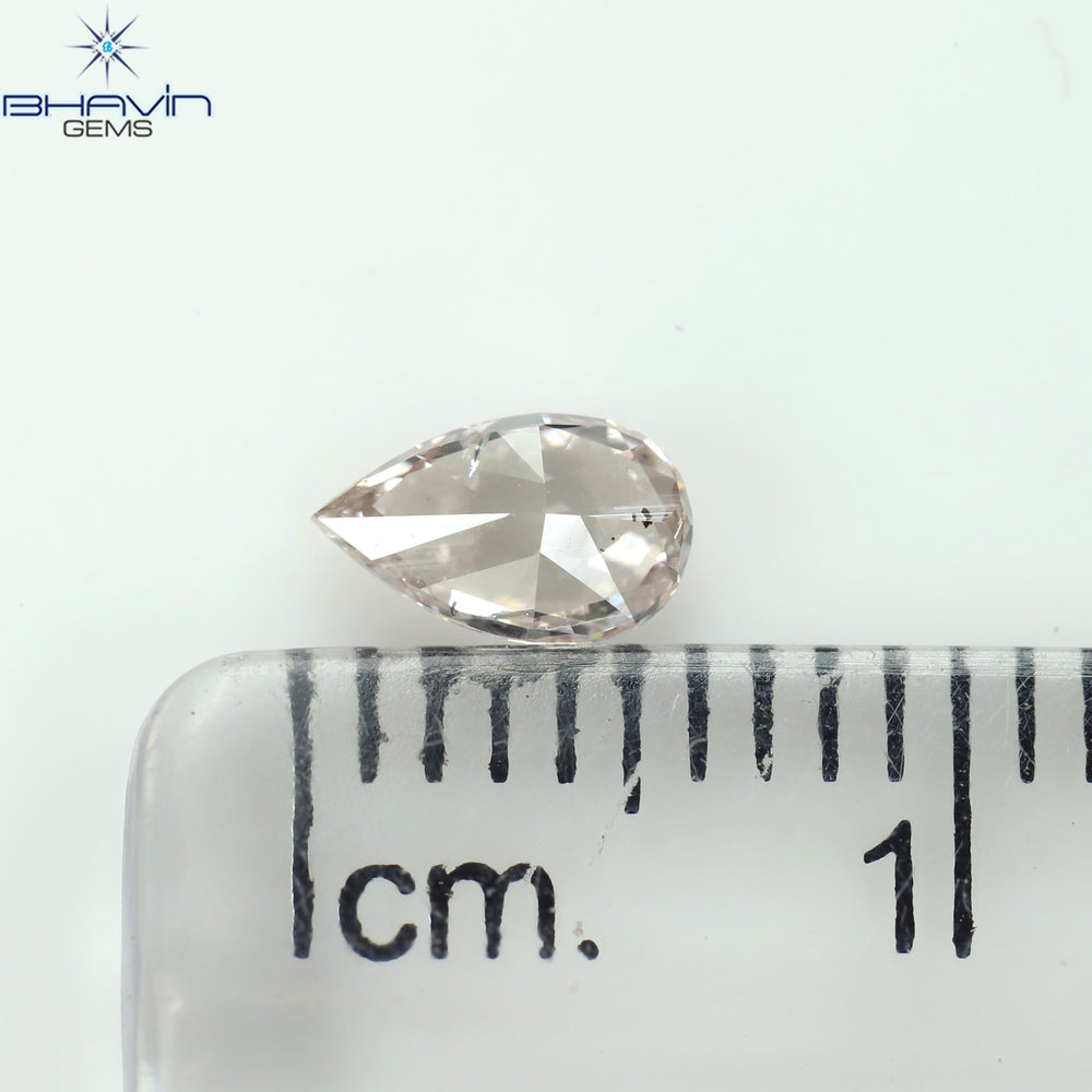GIA Certified 0.33 CT Pear Diamond Brownish Pink Color Natural Loose Diamond (5.79 MM)