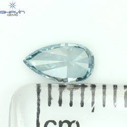 0.41 CT Pear Shape Natural Diamond Blue Color VS1 Clarity (6.56 MM)