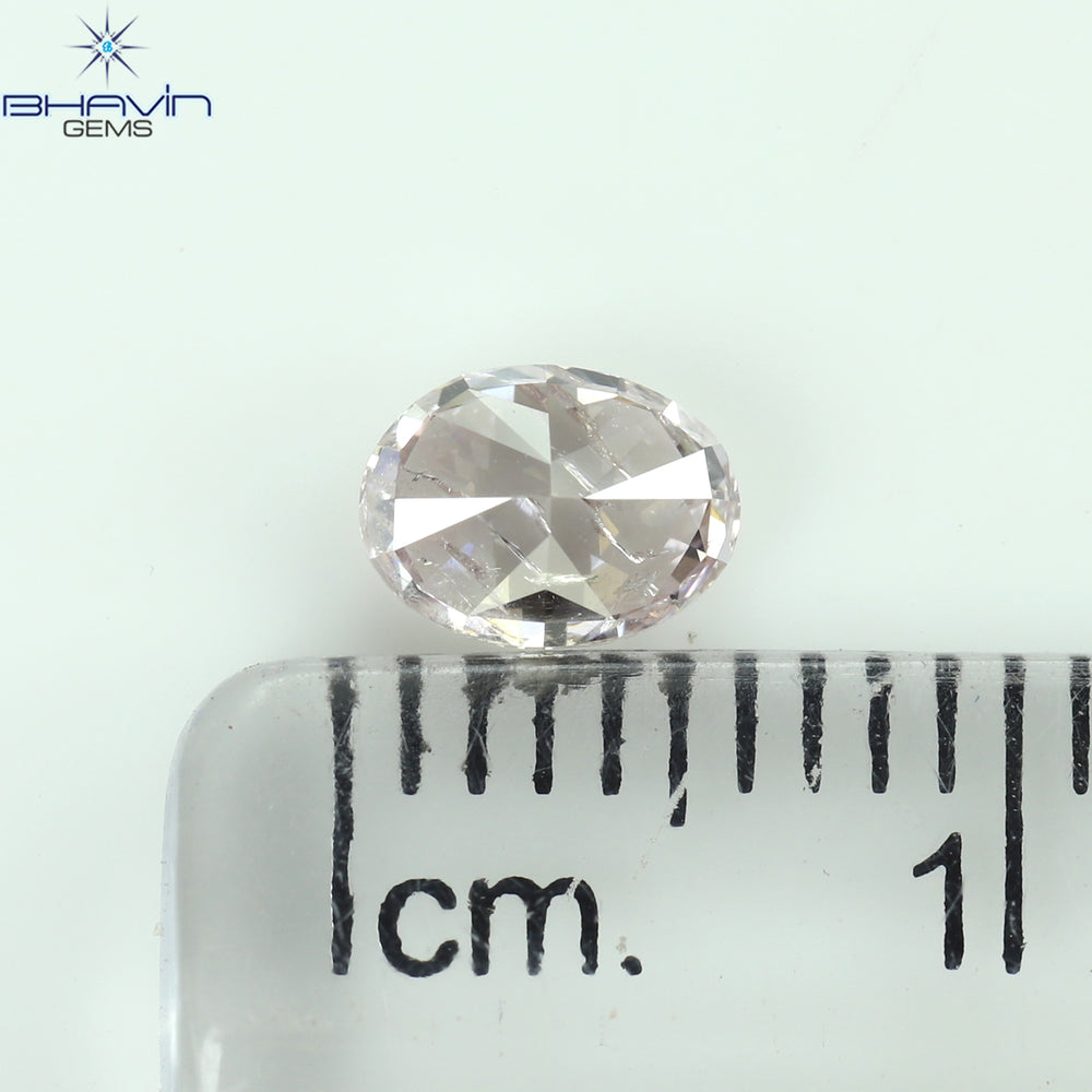 GIA Certified 0.55 CT Oval Shape Natural Diamond Brownish Pink Color I3 Clarity (5.69 MM)