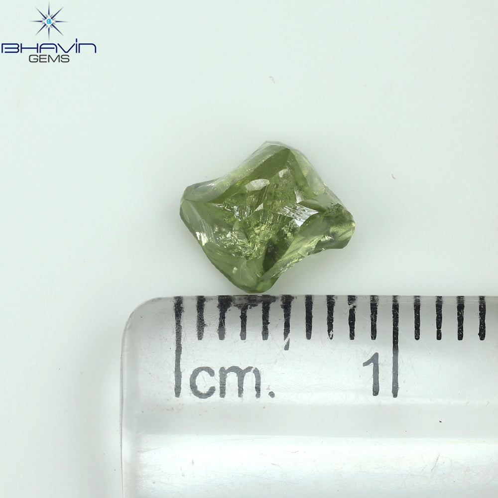 1.46 CT Rough Shape Enhanced Green Color VS2 Clarity (8.15 MM)