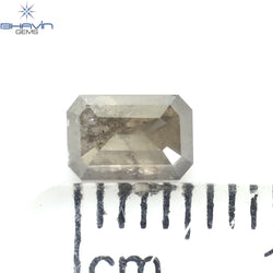 0.68 CT Emerald Shape Natural Diamond Salt And Pepper Color I3 Clarity (5.72 MM)