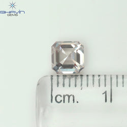 1.10 CT Asscher Diamond Enhanced Pink Color VS1 Clarity (5.46 MM)