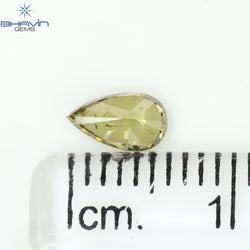 0.35 CT Pear Shape Natural Diamond Green (Chameleon) Color SI2 Clarity (6.28 MM)