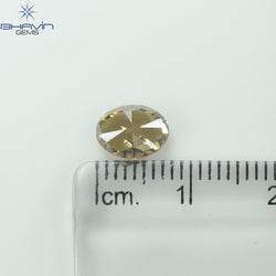1.50 CT Oval Shape Natural Diamond Brown Color I1 Clarity (7.81 MM)