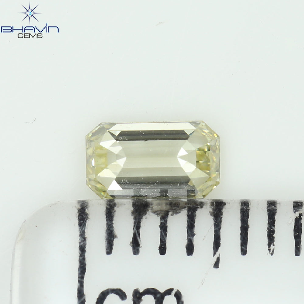 0.32 CT Emerald Shape Natural Diamond Yellow Color VS2 Clarity (5.00 MM)