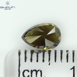 0.66 CT Pear Shape Natural Diamond Brown Color SI2 Clarity (6.68 MM)