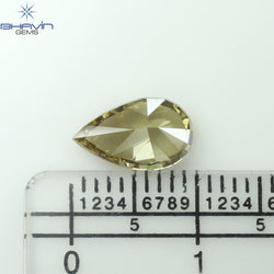 1.51 CT Pear Shape Natural Diamond Green Yellow (Chameleon) Color SI2 Clarity (9.64 MM)