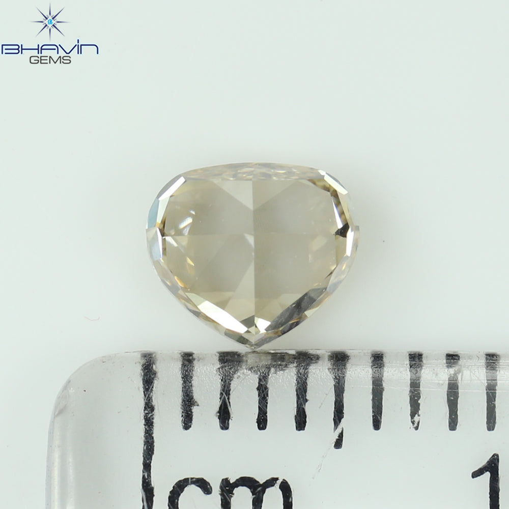 0.81 CT Heart Shape Natural Diamond Brown Color VS1 Clarity (4.94 MM)