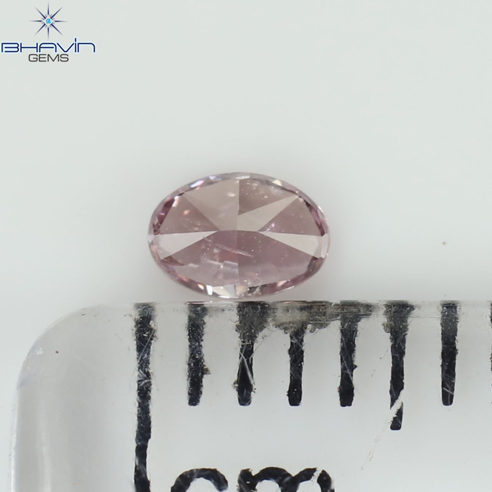 0.10 CT Oval Shape Natural Diamond Pink Color SI2 Clarity (3.63 MM)