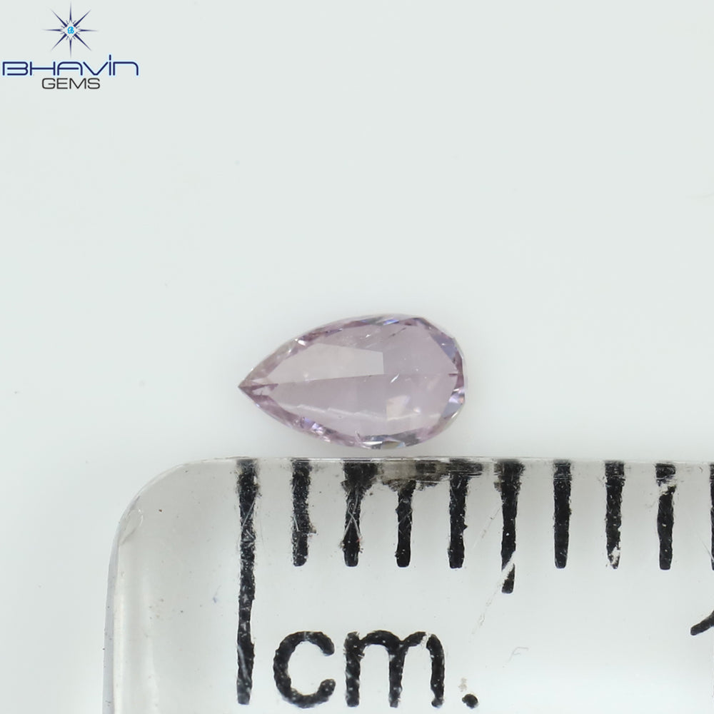 0.14 CT Pear Shape Natural Diamond Pink Color SI1 Clarity (4.42 MM)