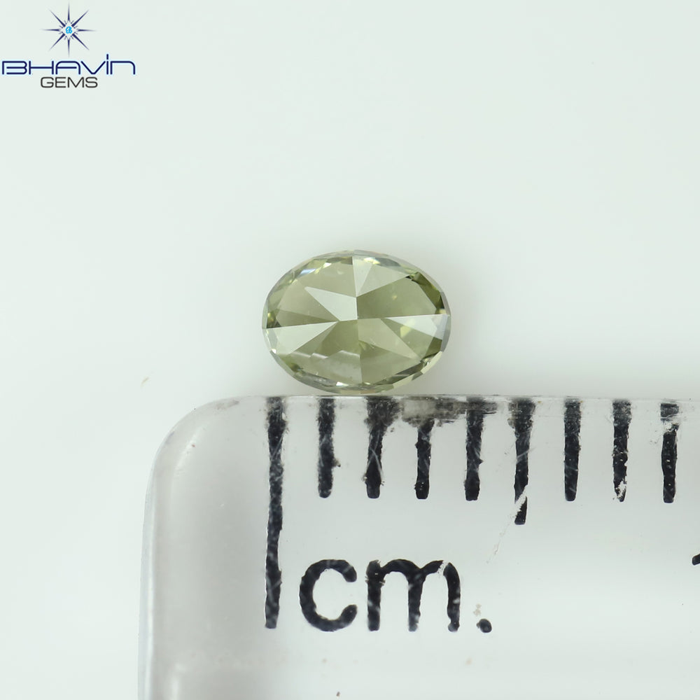 0.18 CT Oval Shape Natural Diamond Green (CHAMELEON) Color VS2 Clarity (3.88 MM)