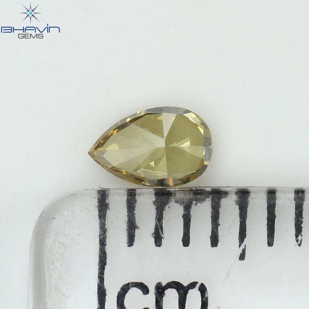 0.17 CT Pear Shape Natural Diamond Green (Chameleon) Color VS2 Clarity (4.14 MM)