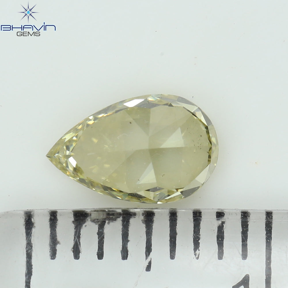0.71 CT Pear Shape Natural Diamond Yellow Color VS1 Clarity (7.23 MM)