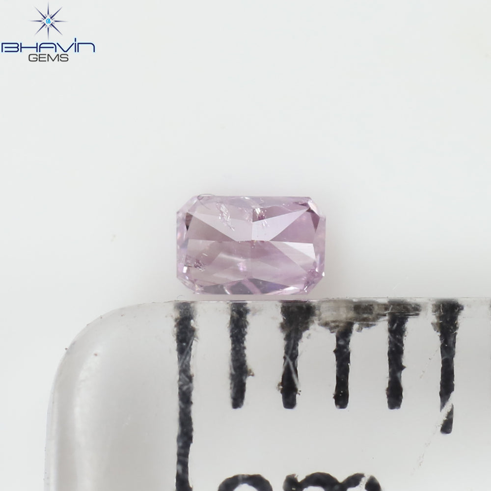 0.08 CT Radiant Shape Natural Diamond Pink Color I1 Clarity (2.84 MM)