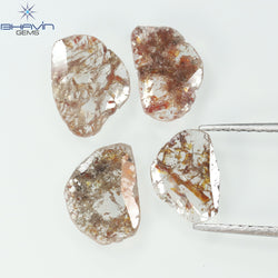 1.72 CT/4 Pcs Slice Shape Natural Loose Diamond Brown Color I3 Clarity (9.28 MM)