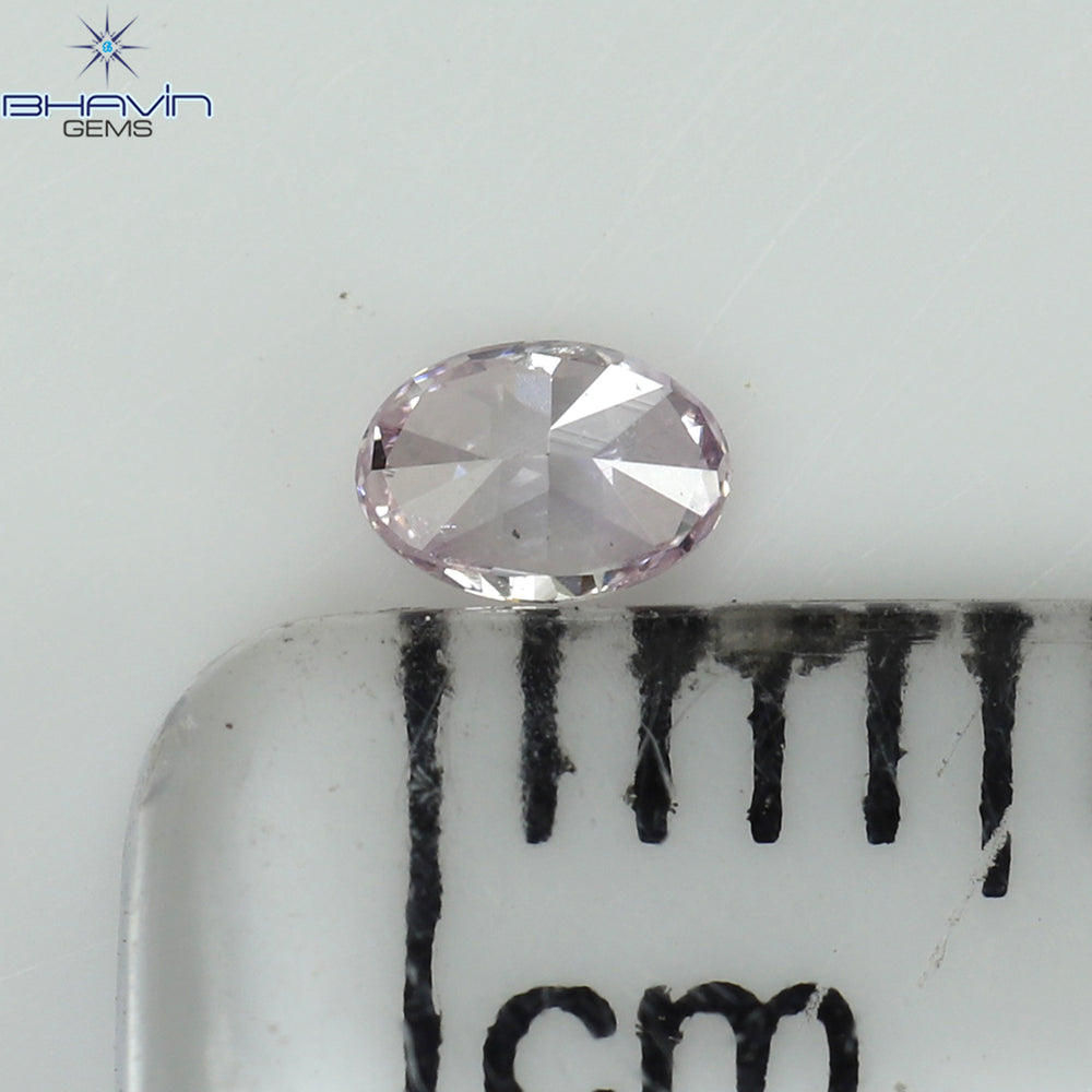 0.08 CT Oval Shape Natural Diamond Pink Color SI1 Clarity (3.31MM)
