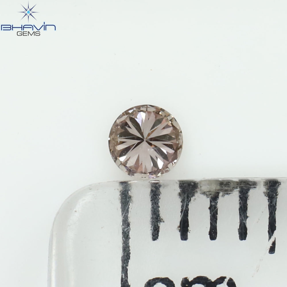 0.06 CT Round Shape Natural Diamond Pink Color SI1 Clarity (2.57 MM)