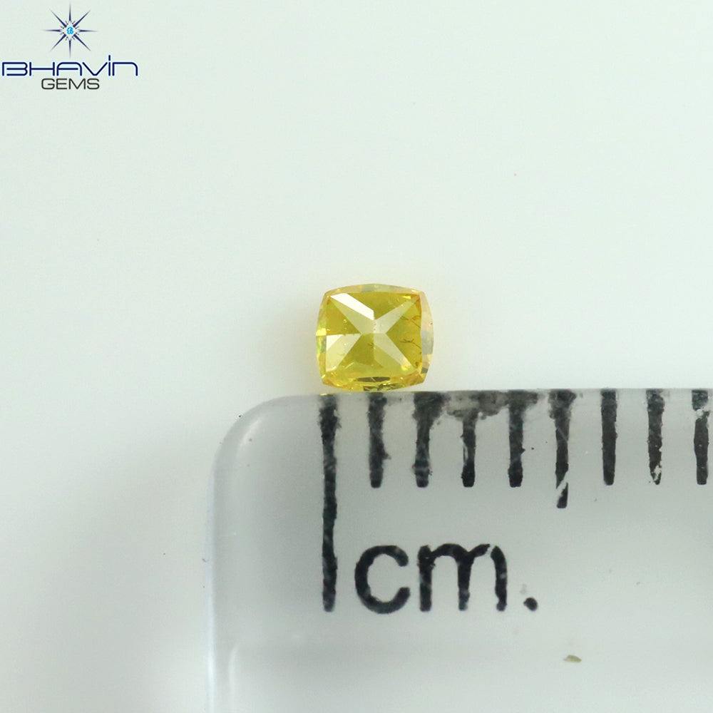 0.09 CT Cushion Shape Natural Loose Diamond Yellow Color SI2 Clarity (2.52 MM)