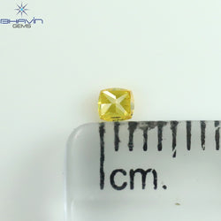 0.09 CT Cushion Shape Natural Loose Diamond Yellow Color SI2 Clarity (2.52 MM)