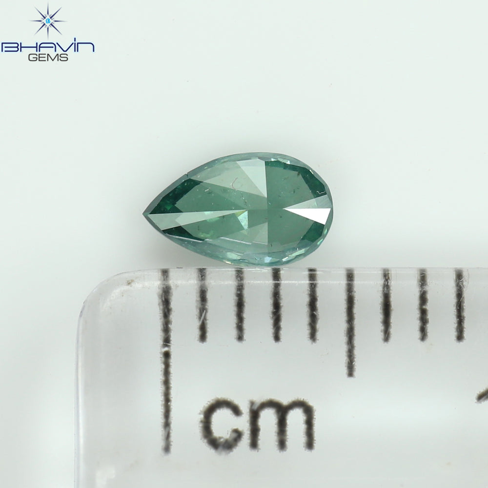 0.21 CT ペアシェイプ ナチュラル ダイヤモンド ブルー カラー I1 クラリティ (5.10 MM)