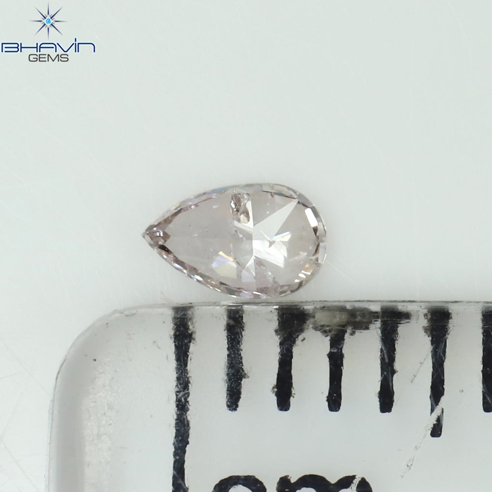 0.08 CT Pear Shape Natural Diamond Pink Color SI2 Clarity (3.69 MM)