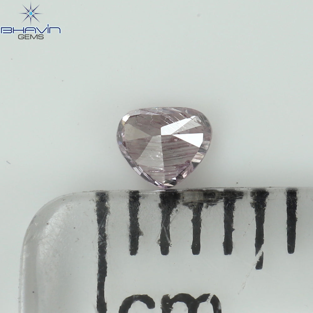 0.10 CT Heart Shape Natural Diamond Pink Color I1 Clarity (3.06 MM)