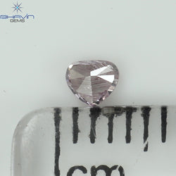 0.10 CT Heart Shape Natural Diamond Pink Color I1 Clarity (3.06 MM)