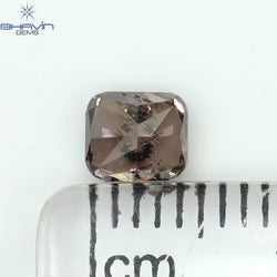 0.58 CT Cushion Shape Natural Diamond Brown Pink Color I2 Clarity (4.80 MM)