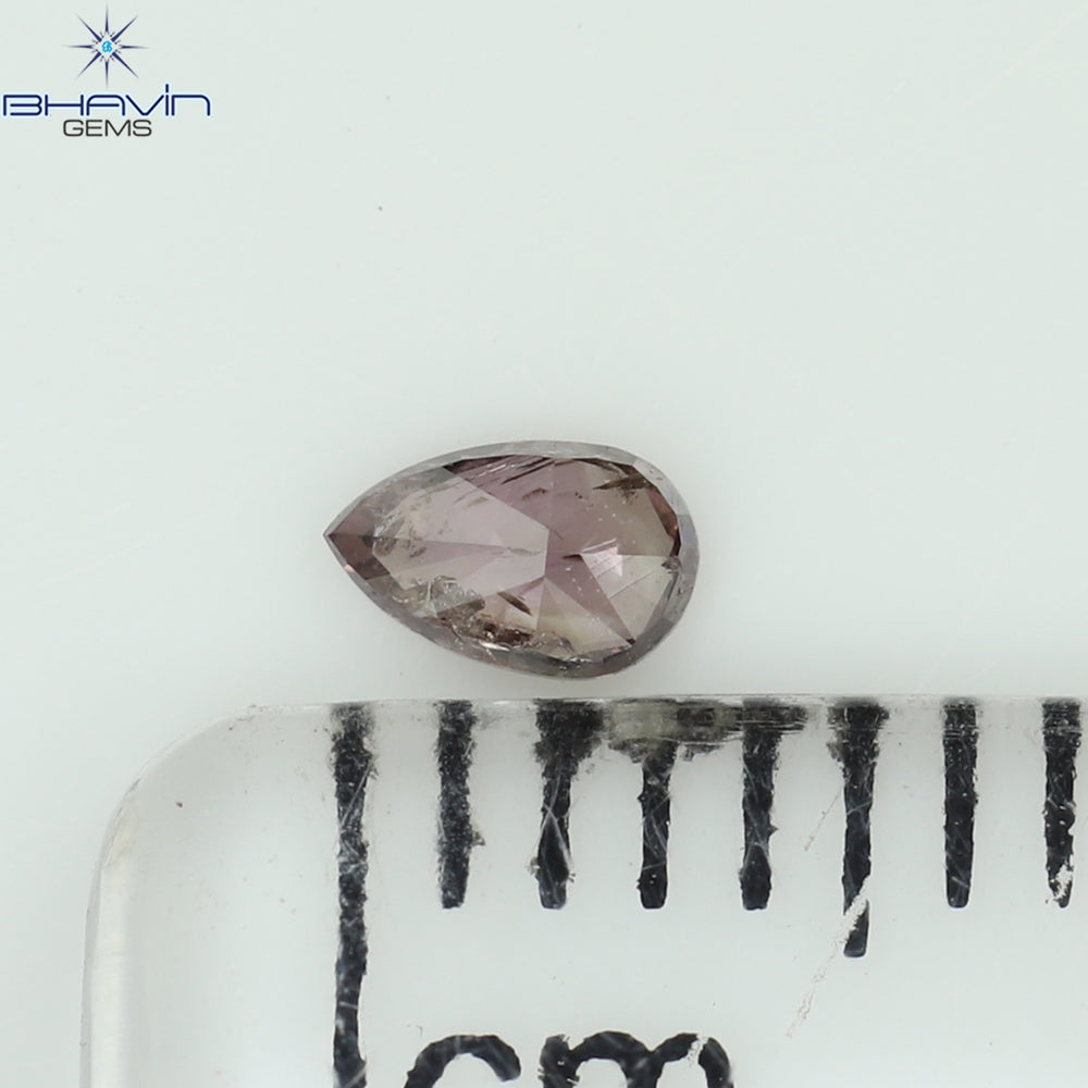 0.10 CT Pear Shape Natural Diamond Pink Color I1 Clarity (3.80 MM)