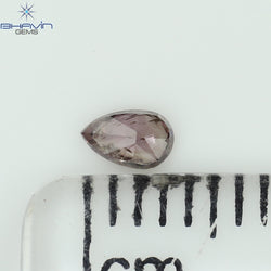 0.10 CT Pear Shape Natural Diamond Pink Color I1 Clarity (3.80 MM)