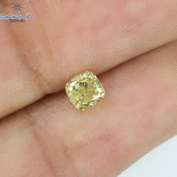 0.20 CT クッション シェイプ ナチュラル ルース ダイヤモンド グリーン カラー VS1 クラリティ (3.38 MM)