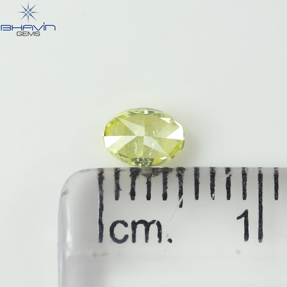 0.40 CT Oval Shape Natural Diamond Yellow Color I1 Clarity (5.20 MM)