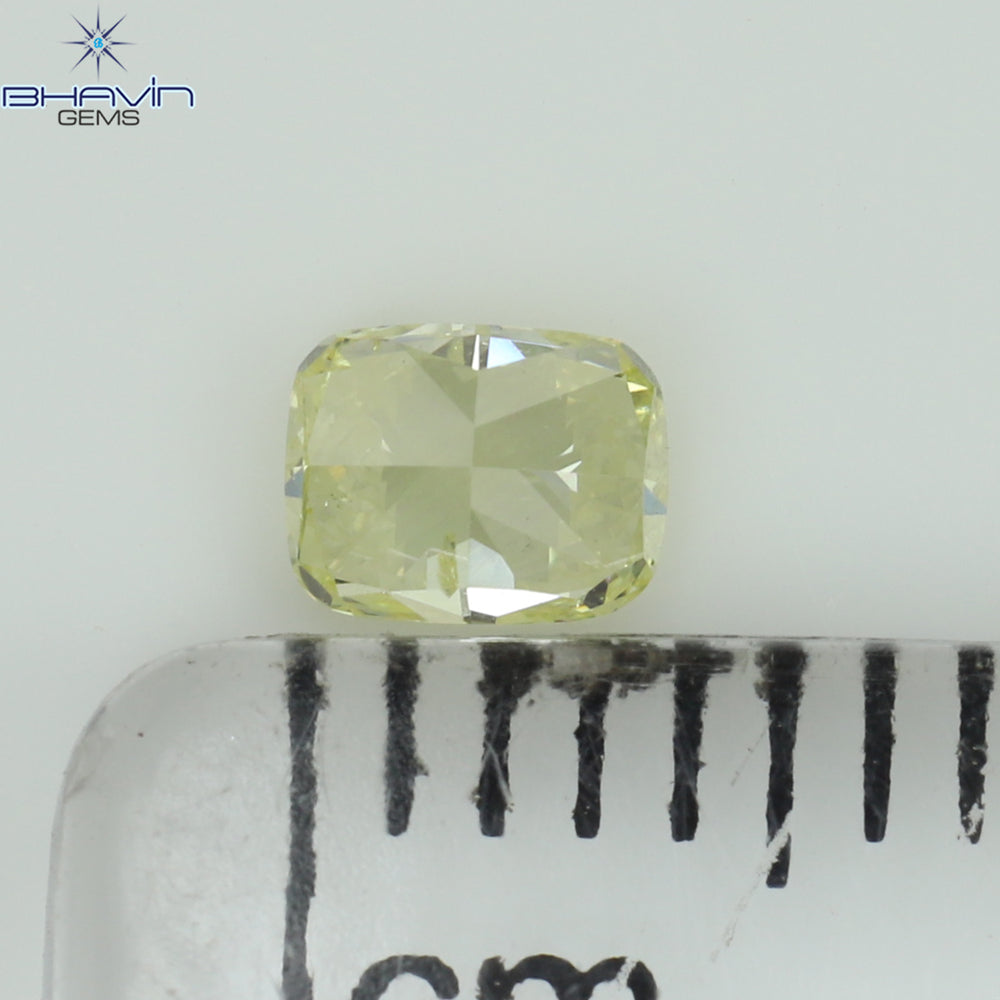 0.26 CT Cushion Shape Natural Diamond Yellow Color VS2 Clarity (4.06 MM)