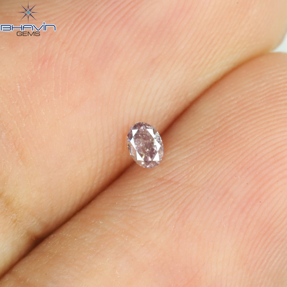 0.06 CT Oval Shape Natural Diamond Pink Color I1 Clarity (2.83 MM)