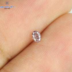 0.06 CT Oval Shape Natural Diamond Pink Color I1 Clarity (2.83 MM)