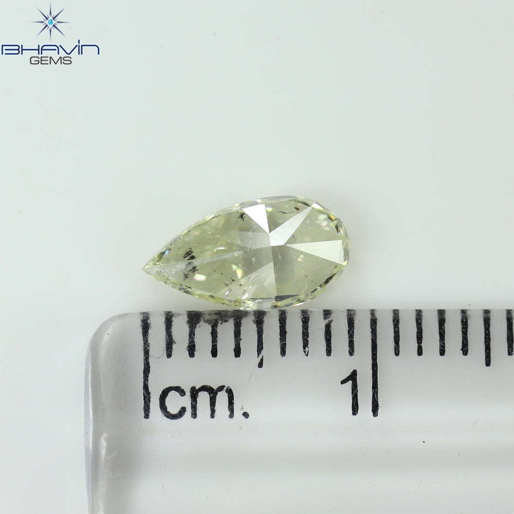 1.01 CT Pear Shape Natural Diamond Yellow Color I1 Clarity (9.21 MM)