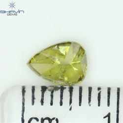 0.64 CT Pear Shape Natural Diamond Green Color I2 Clarity (6.48 MM)