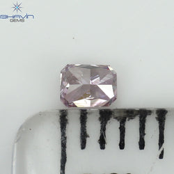 0.10 CT Radiant Shape Natural Diamond Pink Color SI1 Clarity (2.90 MM)