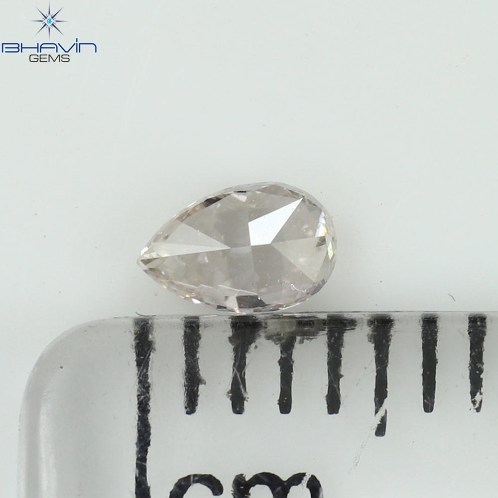 0.15 CT Pear Shape Natural Diamond Pink Color SI1 Clarity (3.90 MM)