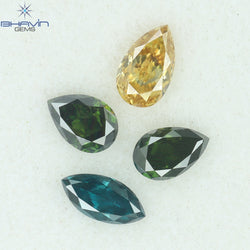 0.37 CT/4 Pcs Mix Shape Natural Diamond Pink Color VS2 Clarity (4.14 MM)