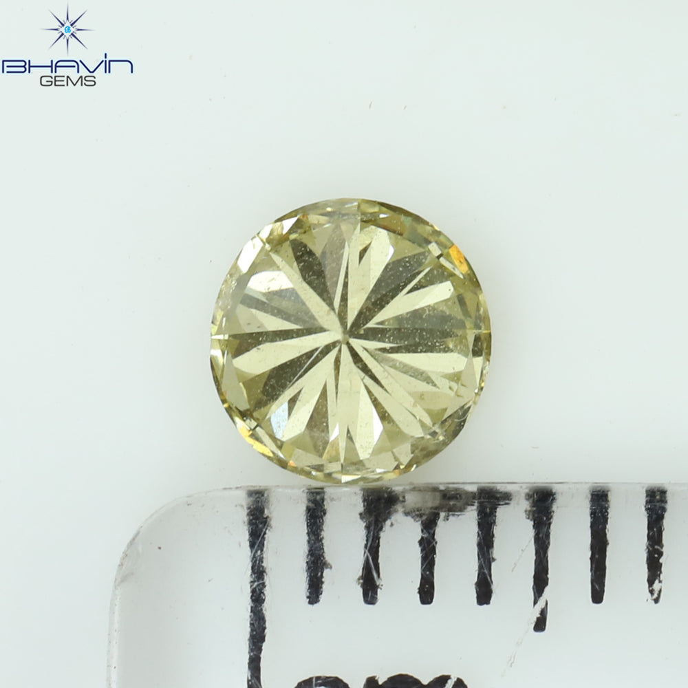 0.52 CT Round Shape Natural Diamond Green (Chameleon) Color VS2 Clarity (4.97 MM)