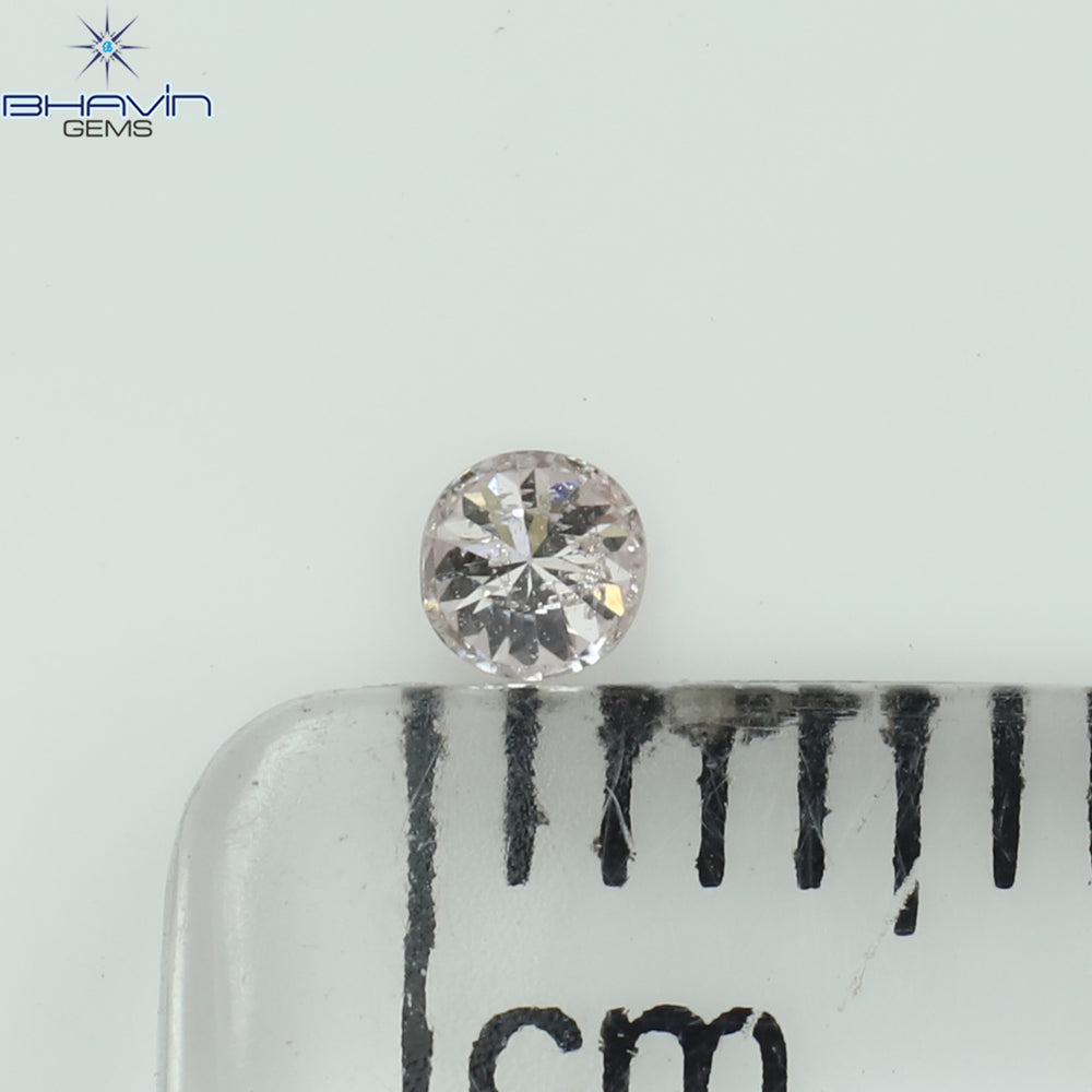 0.05 CT Round Shape Natural Diamond Pink (Argyle) Color SI2 Clarity (2.40 MM)