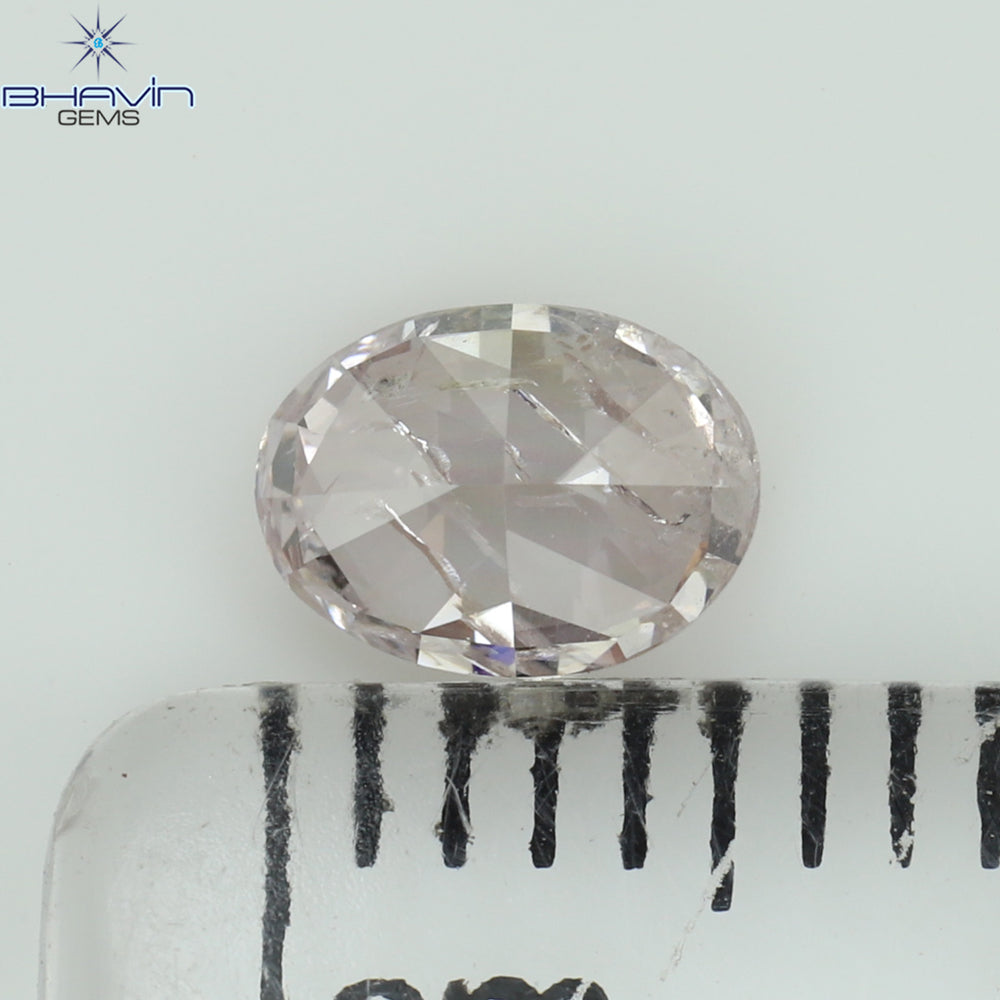 0.55 CT Oval Shape Natural Diamond Pink Color I2 Clarity (5.69 MM)