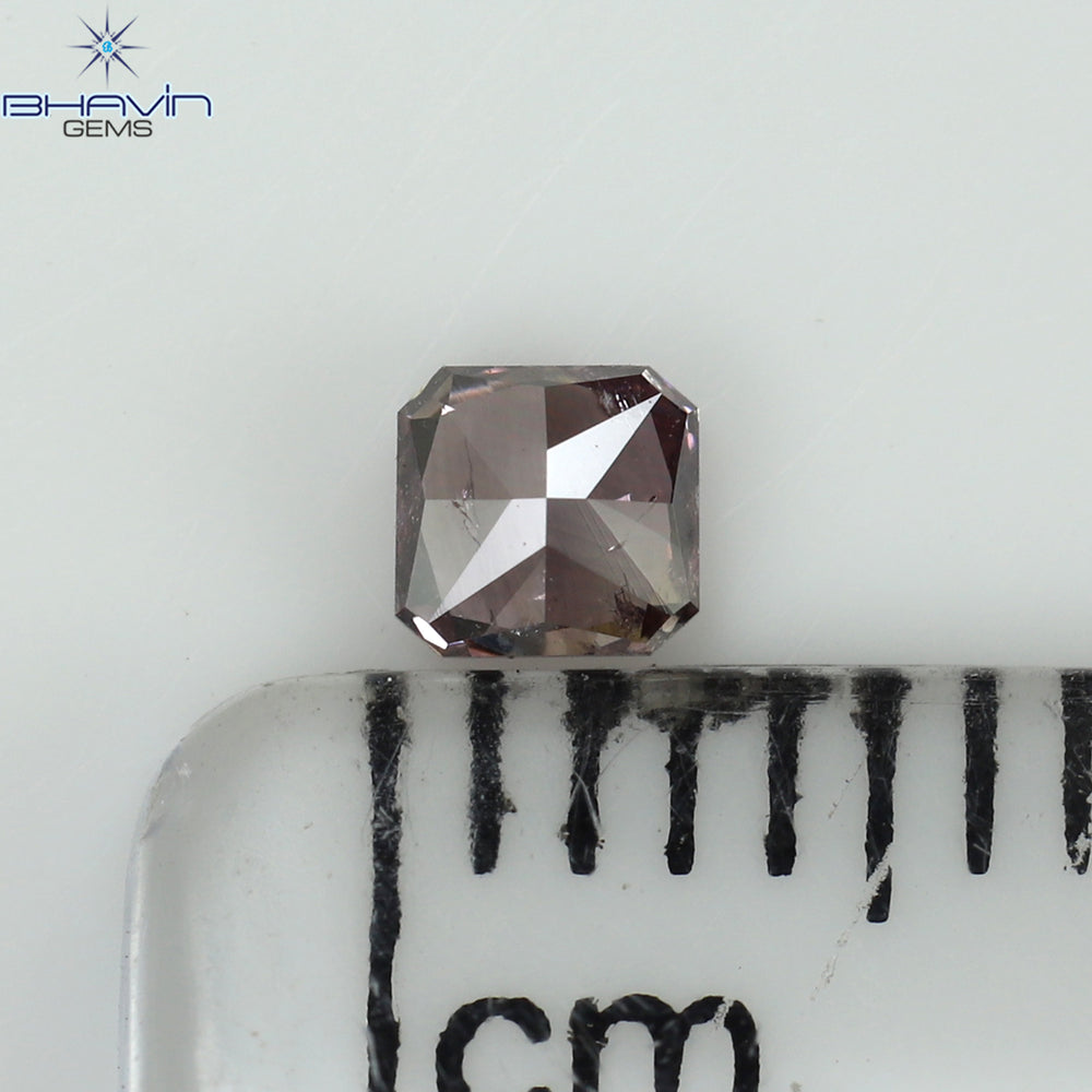 0.17 CT Radiant Shape Natural Diamond Pink Color I1 Clarity (3.08 MM)