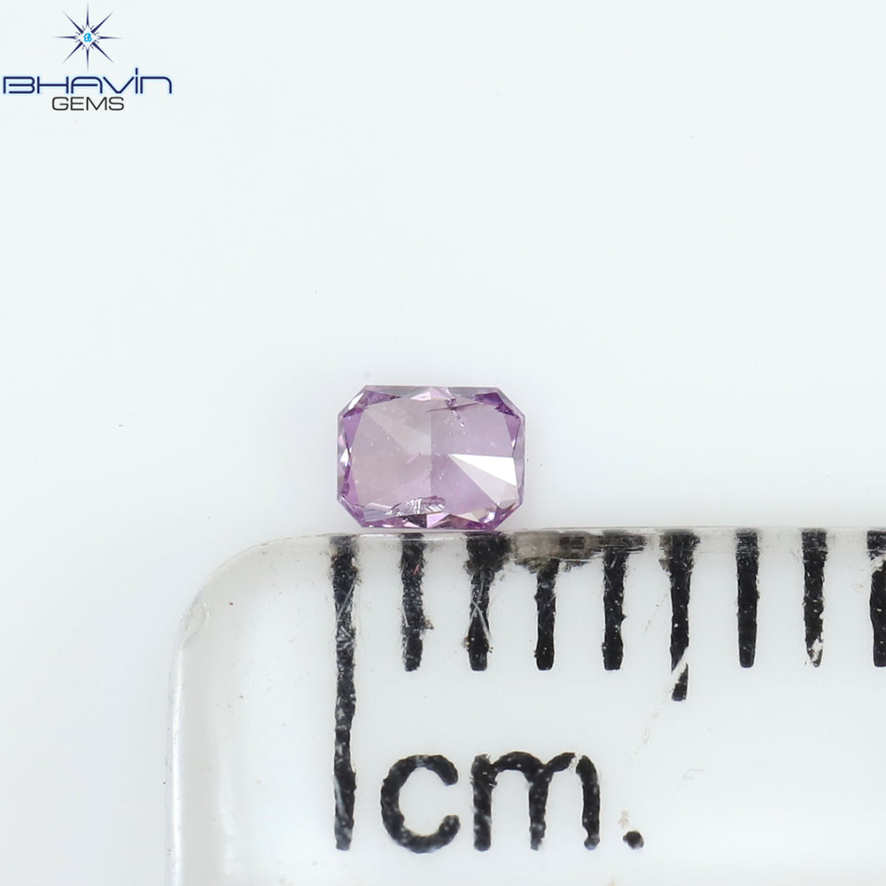 0.07 CT Radiant Shape Natural Diamond Pink Color I1 Clarity (2.80 MM)
