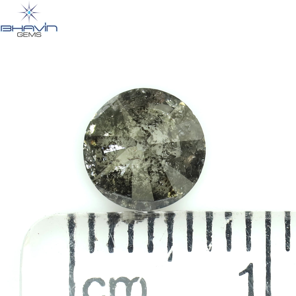 0.92 CT Round Shape Natural Diamond Salt And Papper Color I3 Clarity (6.27 MM)